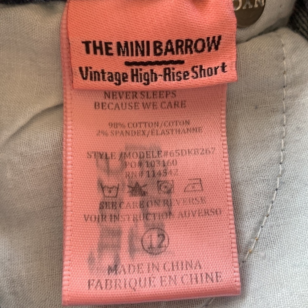 Blank NYC The Mini Barrow High-rise Shorts Girls Cut-off Jean Embroidery Size 12 - Picture 8 of 10